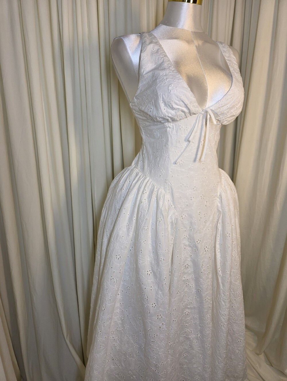 Vestido midi Monroe - Marfil Babyboo NWT $194 - Picture 5 of 15
